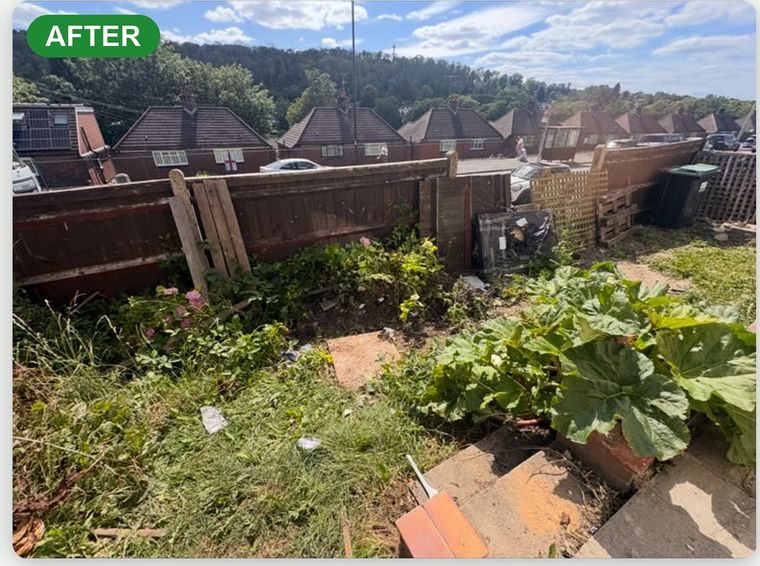 A fly-tipped garden cleared by Croydon Clearance Crew