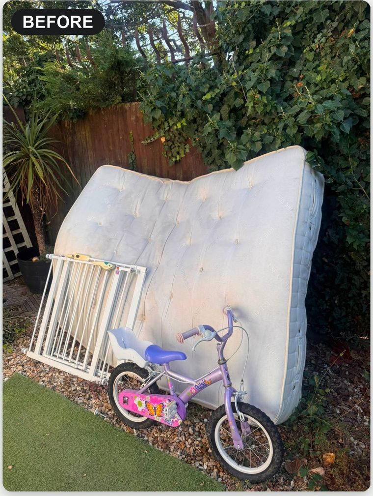 Mattress and bulky items before collection in Croydon