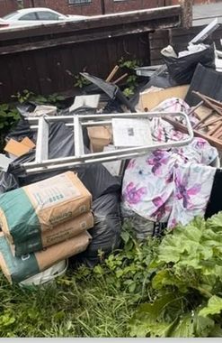 Photo of household rubbish sent by a customer on WhatsApp